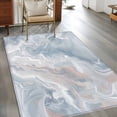 thumbnail image 2 of Light Blue Marble Area Rugs 3'x5', Washable Small Throw Rugs for Living Room Bedroom, Modern Abstract Ombre Minimalism Art Indoor Outdoor Rug Non-Slip Low Pile Carpet Runner Reversible Floor Mats, 2 of 8
