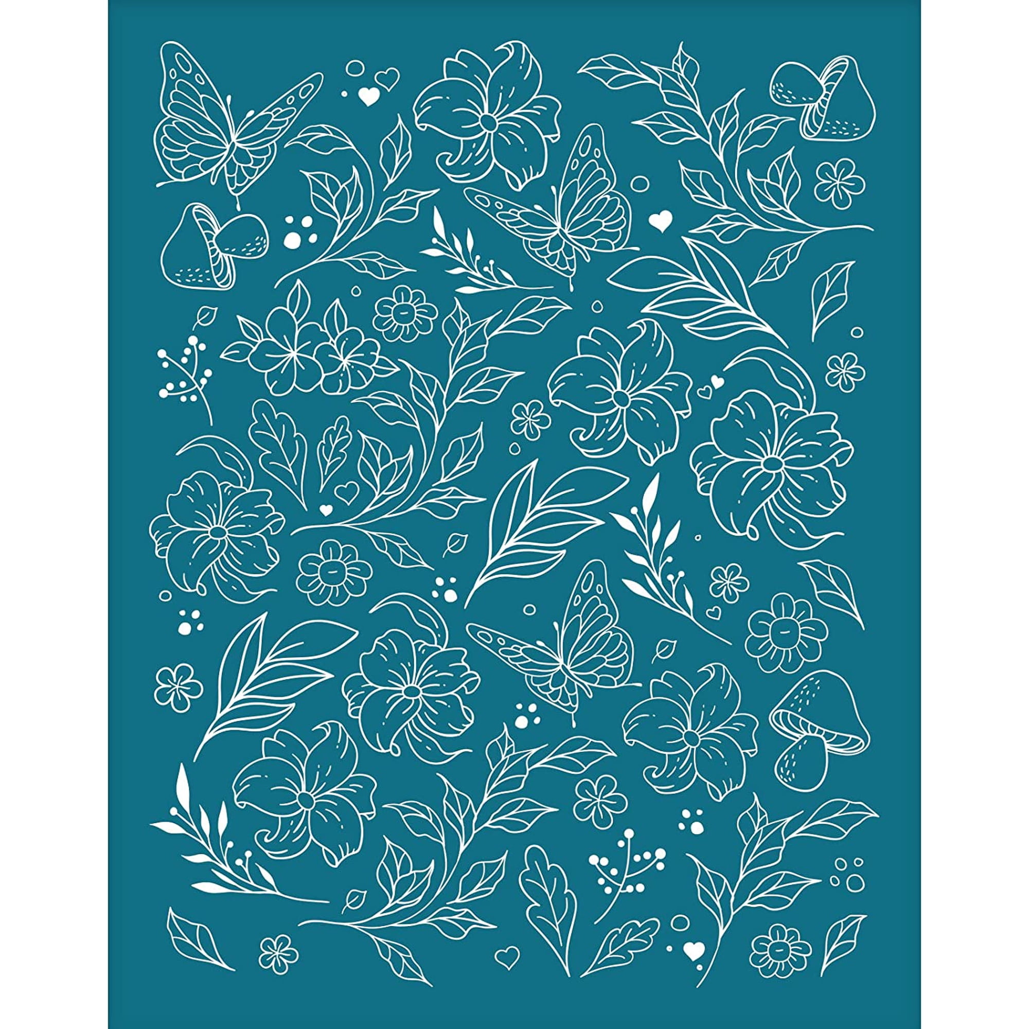 Flower Butterfly Stencil