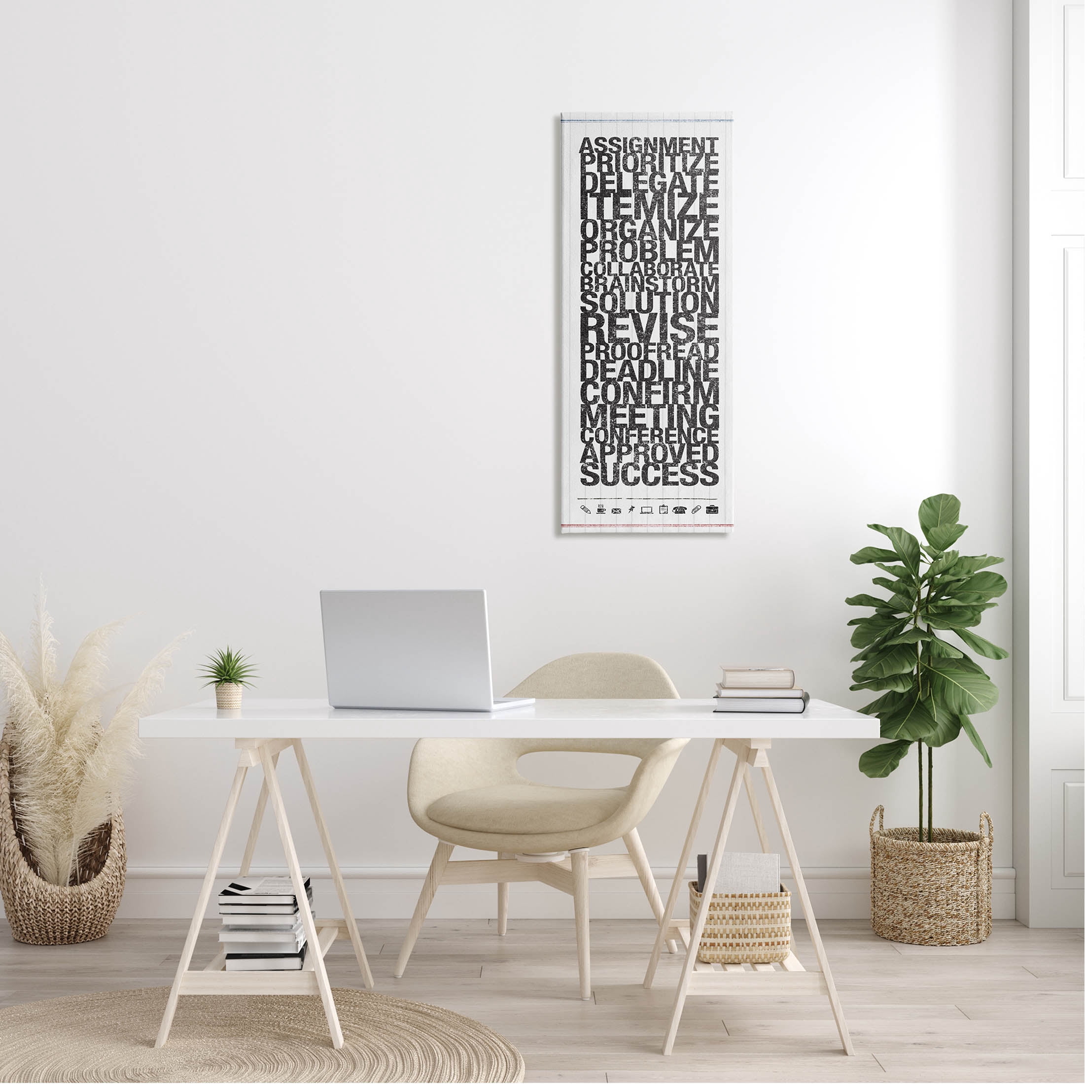 Stupell Industries Organized Success Office List Graphic Art Gallery Wrapped Canvas Print Wall Art, Design by Kristen Emery