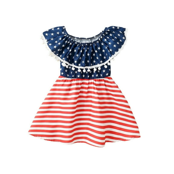 PINQI Birthday Dress for Little Girls Toddler Kids Baby Girls Summer Casual Printed Tank Dress Party Princess Dress for 6M to 4 Years