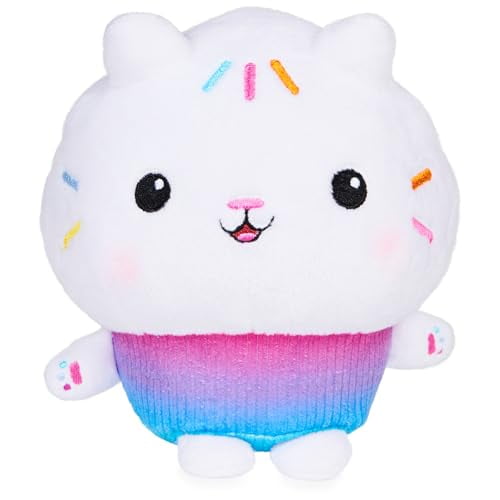 Gabby’s Dollhouse, 7-inch Cakey Cat Purr-ific Plush Toy, Kids Toys for Ages 3 and Up