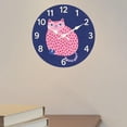 thumbnail image 1 of Reloj de pared de , reloj colgante de madera, silencioso, con números arábigos, sin , decoración de pared para bar, aula, sala de fiestas, Gato rosa, 1 of 8
