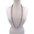 thumbnail image 2 of 36 Inch 8MM Matte Finish Semi-Precious Genuine Brown Striped Agate Long Endless Infinity Beaded Strand Necklace., 2 of 2