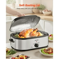 Large 20QT Turkey Roaster Oven with Self-Basting Lid - Digital Temperature Control 150-450°F, Quick Defrost & Keep Warm, Perfect for 24lb Holiday Turkey