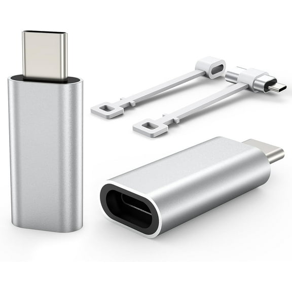 (2 Pack)TechMatte adapter for Lightning to USB-C Adapter, Fast Charging Compatible with iPhone/MacBook/Tablet/Laptop/iPad/Samsung/Google and More Type C Devices, Support Data Transmission, Not OTG/App