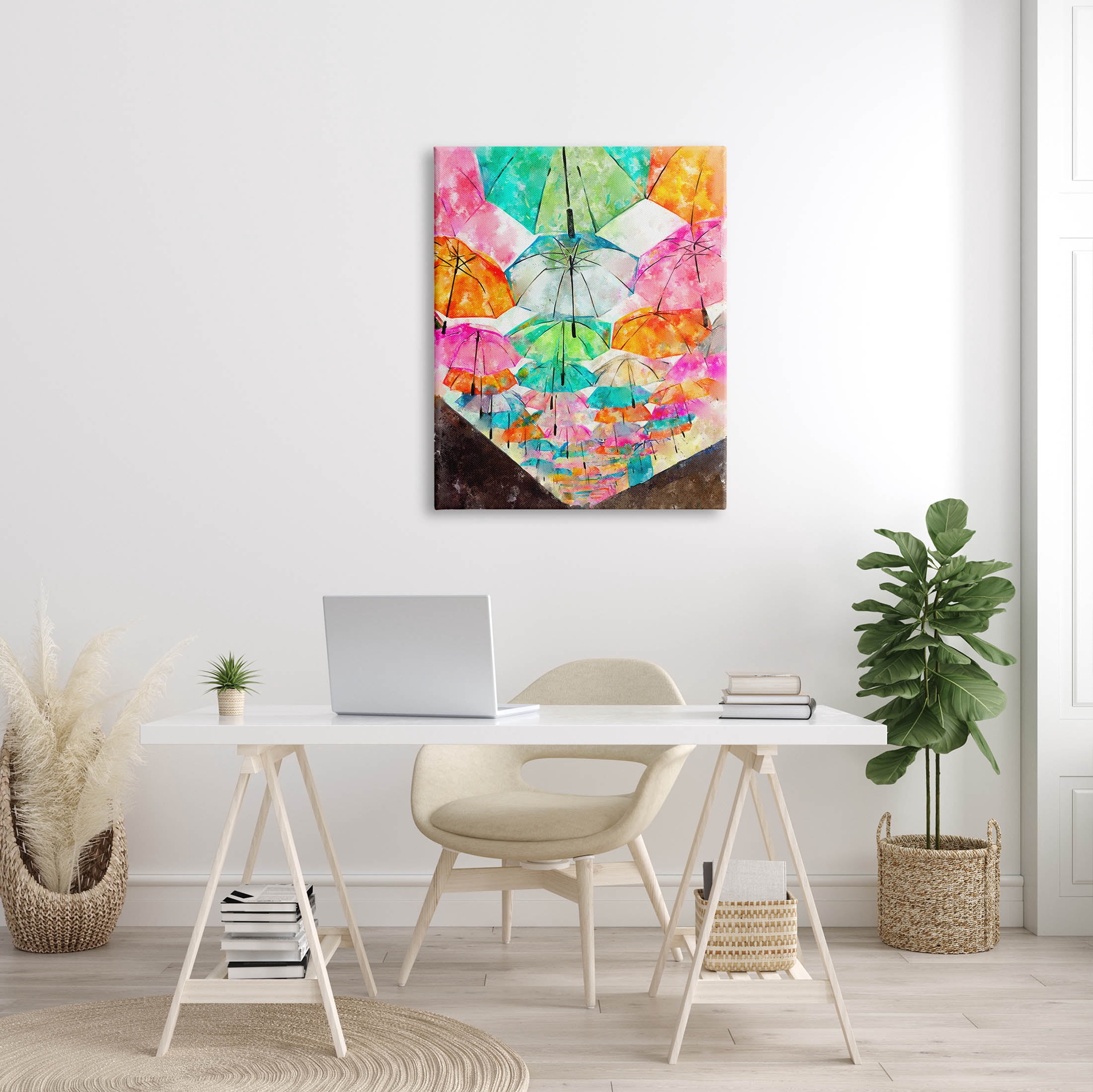 Stupell Industries Vivid Umbrellas Overhead Graphic Art Gallery Wrapped Canvas Print Wall Art, Design by Ziwei Li