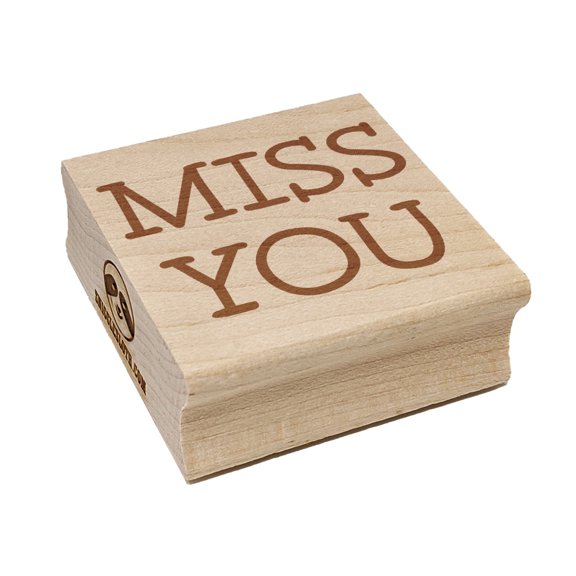 Miss You Fun Text Square Rubber Stamp Stamping Scrapbooking Crafting - Small 1.25in