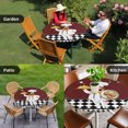 thumbnail image 4 of Red Kitchen Chef Round Tablecloth for 36-44 Inch Tables, Fitted Table Cover with Elastic Edge, Black Plaid Gourmet Food Vintage Waterproof Outdoor Table Cloth Protector for Patio Garden Dinner Picnic, 4 of 9