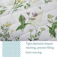 thumbnail image 3 of LANPEI Daisy Floral Comforter Set, Twin Size Cotton Fabric Lightweight Summer Quilt Printed Bedding Microfiber Filled Soft Daisy Botanical Green Leaves Down Reversible Bedding 3 Pcs, 3 of 5
