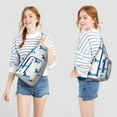 thumbnail image 3 of Vintage Horse Sling Backpack - Rainbow Unicorn Print Shoulder Bag for Travel (Rural Foal Design, Organized Multi-Pocket), 3 of 4