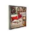 thumbnail image 4 of Stupell Industries Cozy Dog by Holiday Mantle Holiday Painting Gray Floater Framed Canvas Art Print Wall Art, 25 x 25, 4 of 10