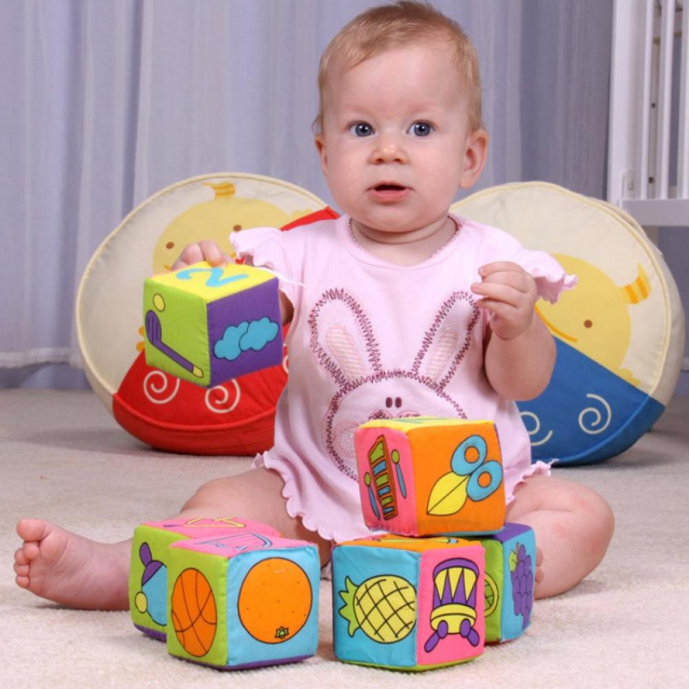 Party Baby Blocks - Soft Fabric Building Blocks Educational Alphabet Blocks Set with 6 Textured Toy Blocks for Toddlers - Grab & Stack Blocks, Multicolored - image 3 of 6