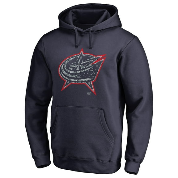 Men's Navy Columbus Blue Jackets Static Logo Pullover Hoodie