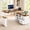 Walnut+White/55 in, variant on 55" Electric Shaped Standing Desk with Storage Drawers Height Adjustable Corner Computer Desk with Power Outlets, Lift Top Desk, Farmhouse Corner Standing Desk, Sit Stand up Desk for Home Office