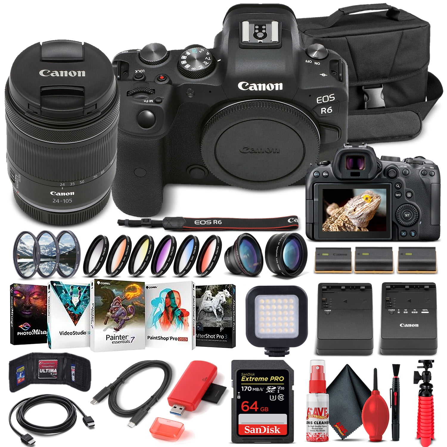Canon EOS R6 Full-Frame Mirrorless Camera + RF24-105mm F4-7.1 is 