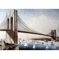thumbnail image 3 of Unknown 14x11 Black Modern Framed Museum Art Print Titled - Brooklyn Bridge, New York City, 3 of 5