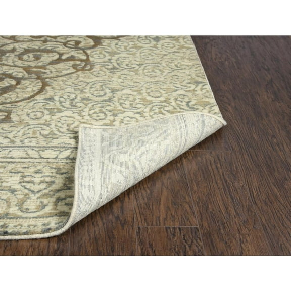 Alora Decor Essential 2'6" x 10' Medallion/Scroll Beige/Ivory Hybrid Area Rug