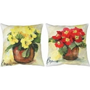 Manual Woodworkers & Weavers SLPRRY 18 x 18 in. Primrose RP Pillow - Red & Yellow
