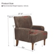 thumbnail image 2 of Leumius Modern Accent Chair with 9" Solid Wood Legs, Comfortable Upholstered Corduroy Armchair for Living Room Bedroom, Office Dark Coffee, 2 of 9