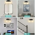 thumbnail image 5 of 2-Light Black Bathroom Light Fixture, Vanity Light Over Mirror with Clear Glass Shade, Bathroom Wall Sconces Lighting for Bedroom, Living Room, Hallway, E26 Base (Bulbs Not Included), 5 of 7