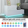 thumbnail image 2 of 2 Drawers Nightstand, with RGB 20 LED Light Mode, Modern Home Furniture decor - High Gloss, White/Black, 2 of 9
