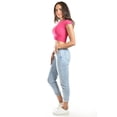 thumbnail image 2 of Crop top de manga corta /Juvenil, 0127 (Fiusha) fucsia M, 2 of 4