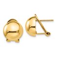 thumbnail image 1 of 14k Omega Clip 12mm Half Ball Earrings H921, 1 of 2