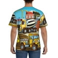 thumbnail image 3 of Vsdgher Different Construction Site Vehicles Print Men's Dry Fit Mesh Athletic Shirts Moisture Wicking Tennis T-Shirt Tops, 3 of 9