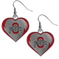 thumbnail image 1 of Siskiyou Sports NCAA Ohio State Buckeyes Womens Heart Dangle Earrings, Team Color, One Size, 1 of 4