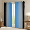 thumbnail image 2 of Blue Darkening Drapes (2 Panels, 52 x 63 Inch) Ombre Black Curtains for Bedroom Living Room for Kids Decor Gradient Style 30%-50% Blackout Curtains Abstract Window Treatments, 2 of 8