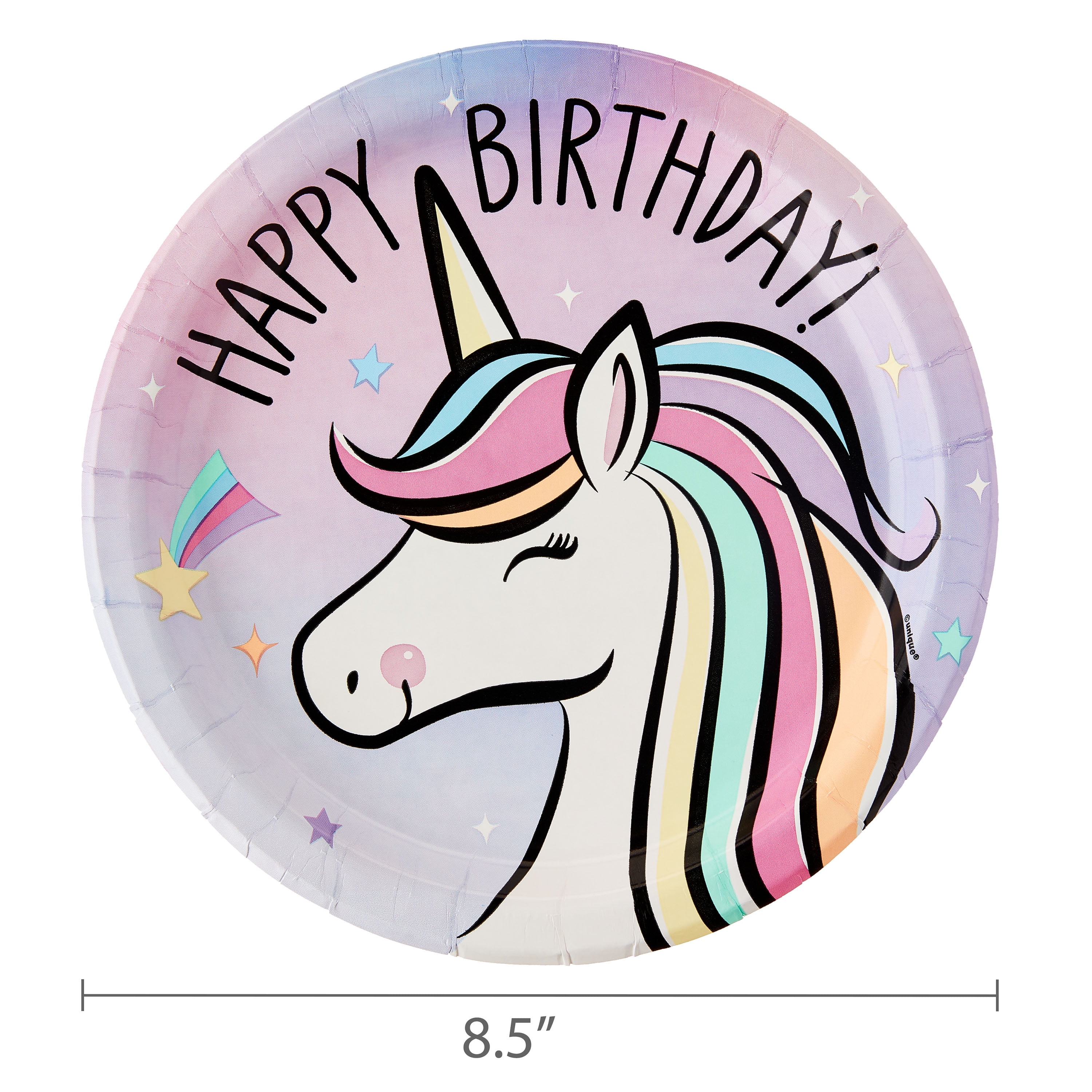 (6 pack) Dreamy Unicorn Disposable Paper Plates, 9", Multicolor, 10 Count, by Way To Celebrate