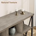 thumbnail image 3 of 8 Cube Storage Organizer Bookcases, 3 Tier Metal Horizontal Bookcase, 62 Inch Industrial Storage Bookcase for Entryway, Long Low Bookshelf for Living Room-Gray, 3 of 7