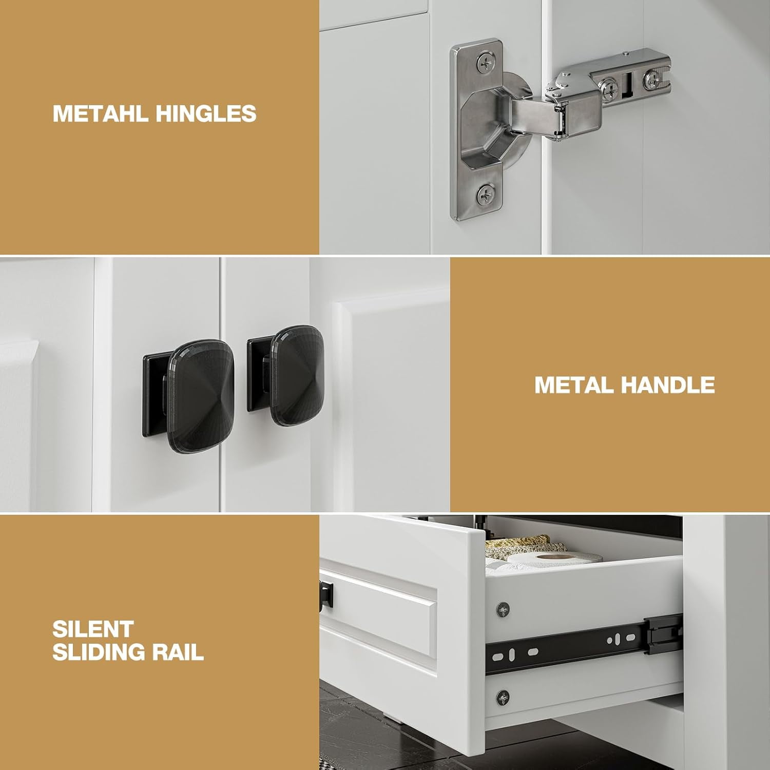 Reliancer Bathroom Vanity with Sink , Modern Thickened Bathroom Storage Cabinet, 24 inch