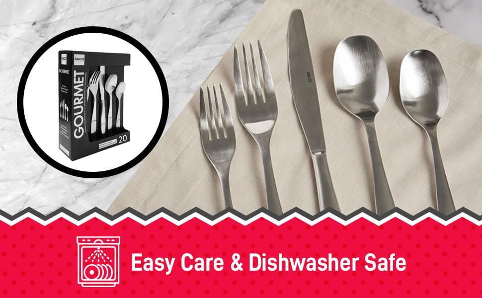 Milan 20‑Piece Gourmet Flatware Set (18/0 Brushed Stainless Steel)