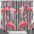 thumbnail image 1 of Whimsical Halloween Shower Curtain with Pink Creatures & Pumpkins, 1 of 4