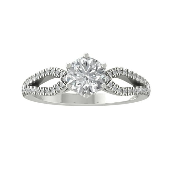 ARAIYA FINE JEWELRY 10K White Gold Round-shape Lab Grown Diamond Engagement Ring (1 1/5 cttw, VS Clarity, D-F Color) Size 7.5