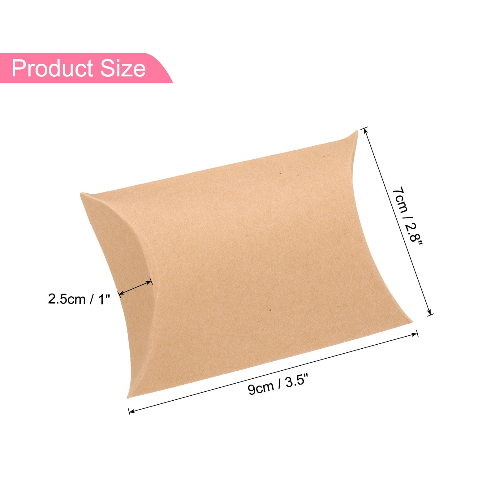 Unique Bargains Gift Boxes with Ribbons Presents Paper Candy Favor Box 3.5"x2.8"x1" Brown