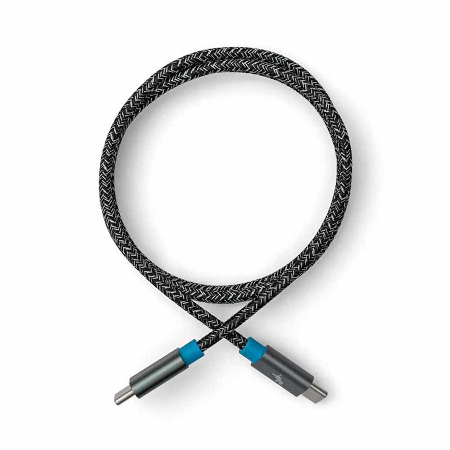 Nimble PowerKnit USB-C to USB-C 3ft 60W PD Fast Charge Cable Space Gray