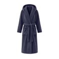 thumbnail image 4 of Gealkoca Womens Hooded Towel Robe Soft Plush Bathrobe Women's Solid Color Long Sleeve Shower Bath Robes for Women Short Lightweight Robes, 4 of 7