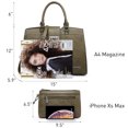 thumbnail image 2 of Dasein Handbags for Women Purses Monogram Satchel Purse Large Tote Ladies Handbag Shoulder Bags Top Handle Work Bag 2pcs Set, 2 of 8