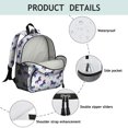 thumbnail image 4 of Unicorn and Bubble White Pattern Backpack for School, Cute School Bag with Adjustable Shoulder Straps and Padded Back, 13.8"x11.4"x6", 4 of 5