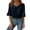 Navy, variant on Staron Women's Casual V-Neck Tops Loose Three-Quarter Sleeve Blouses Solid Color Basic Comfy Relaxed T-Shirt, Red S