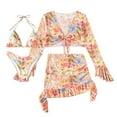 thumbnail image 3 of WREESH Women's Casual Print Swimsuit, 3-Piece Set, Size M, 3 of 7