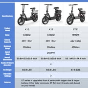 1500W Peak Electric Scooter for Adults 48V 18Ah,14 Ebike with Seat 25MPH 35-45Miles Range,Wide Pedal Escooter UL2849