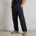 thumbnail image 3 of Cotton Casual Sweatpants for Men Plus Size Straight Leg Open Bottom Athletic Pants with Pockets Trendy Elastic Waist Joggers Workout, 3 of 6
