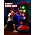 thumbnail image 4 of Punching Bag for Kids, Boxing Set with Scoring, Light, Music, 4 Game Modes, Inflatable Boxing Bag with Gloves, Birthday Gifts Toys for 4-8-12 Years Old Boys, 4 of 7
