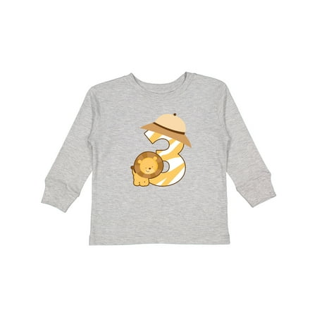 

Inktastic 3rd Birthday Jungle Safari Lion 3 Year Old Gift Toddler Boy or Toddler Girl Long Sleeve T-Shirt