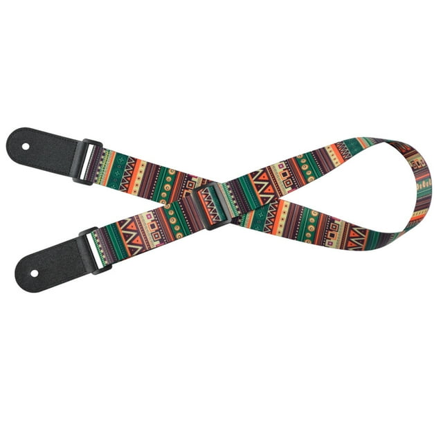 Yeacher Adjustable Ukulele Strap Soft Polyester Woven Printing Pattern Shoulder Belt with Hanging Rope for Ukulele