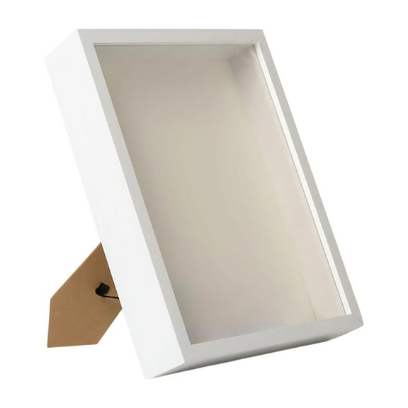 Esquirla Shadow Box Frame Shadowbox Desktop Hanging Ornament Dried Flower Display Case for Keepsake Medals DIY Gifts Awards White
