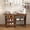 45.67''+Walnut, variant on 4-in-1 Folding Sewing Table with Storage, Sewing Desk Foldable with Lockable Wheels & Power Socket, Sewings Machine Cabinet & Craft Desk with Shelves, Compact Design (Black, 45 Inch)